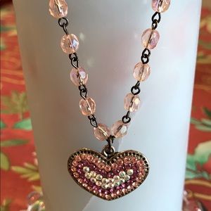 Crystal Heart Reversible Necklace